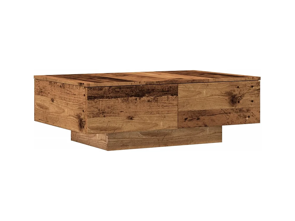 Table basse vieux bois 90x60x31 cm bois d'ingénierie