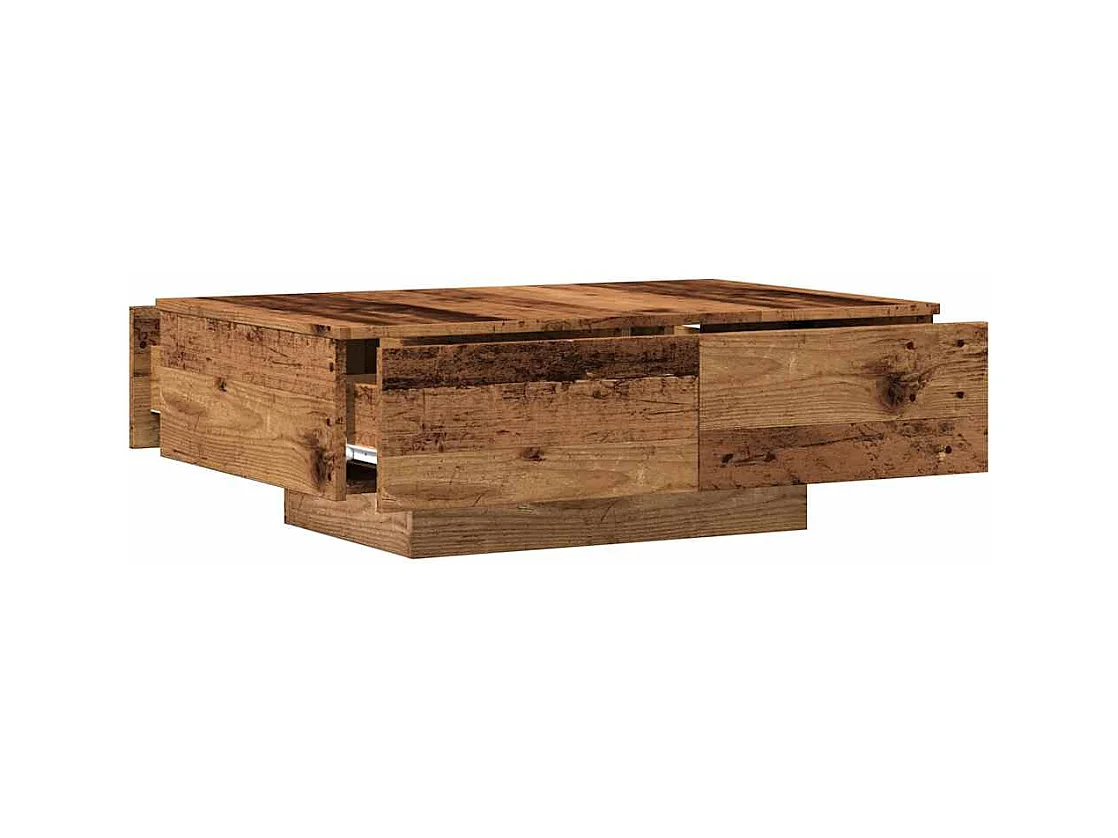Table basse vieux bois 90x60x31 cm bois d'ingénierie
