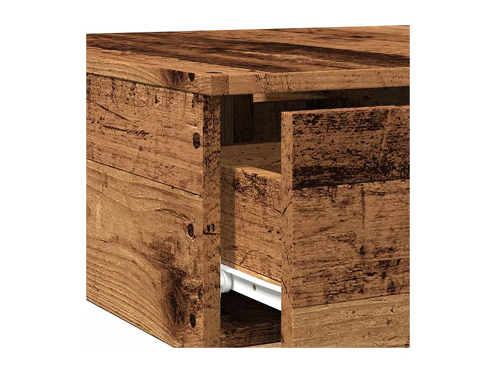 Table basse vieux bois 90x60x31 cm bois d'ingénierie