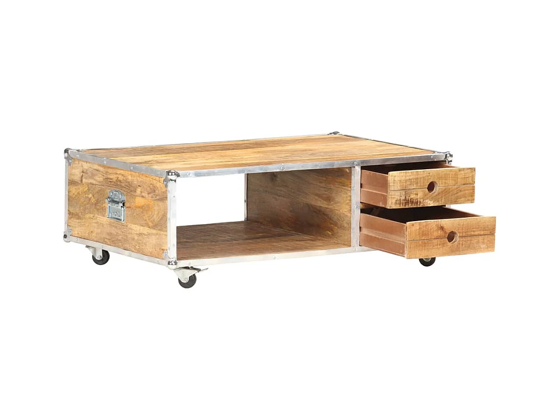 Table basse 89x59x33 cm Bois massif de manguier brut