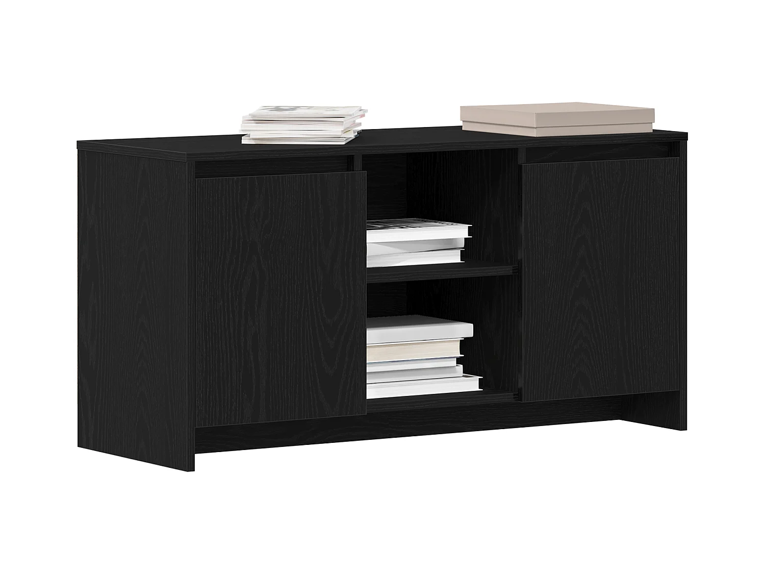 Meuble TV en chêne noir 102x37,5x52,5 cm en bois d'ingénierie