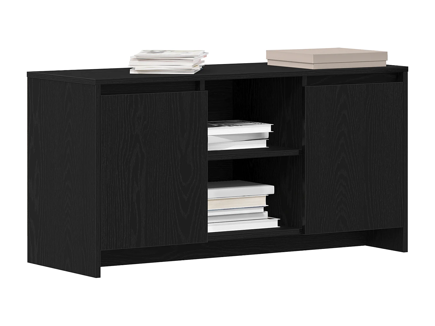 Meuble TV en chêne noir 102x37,5x52,5 cm en bois d'ingénierie