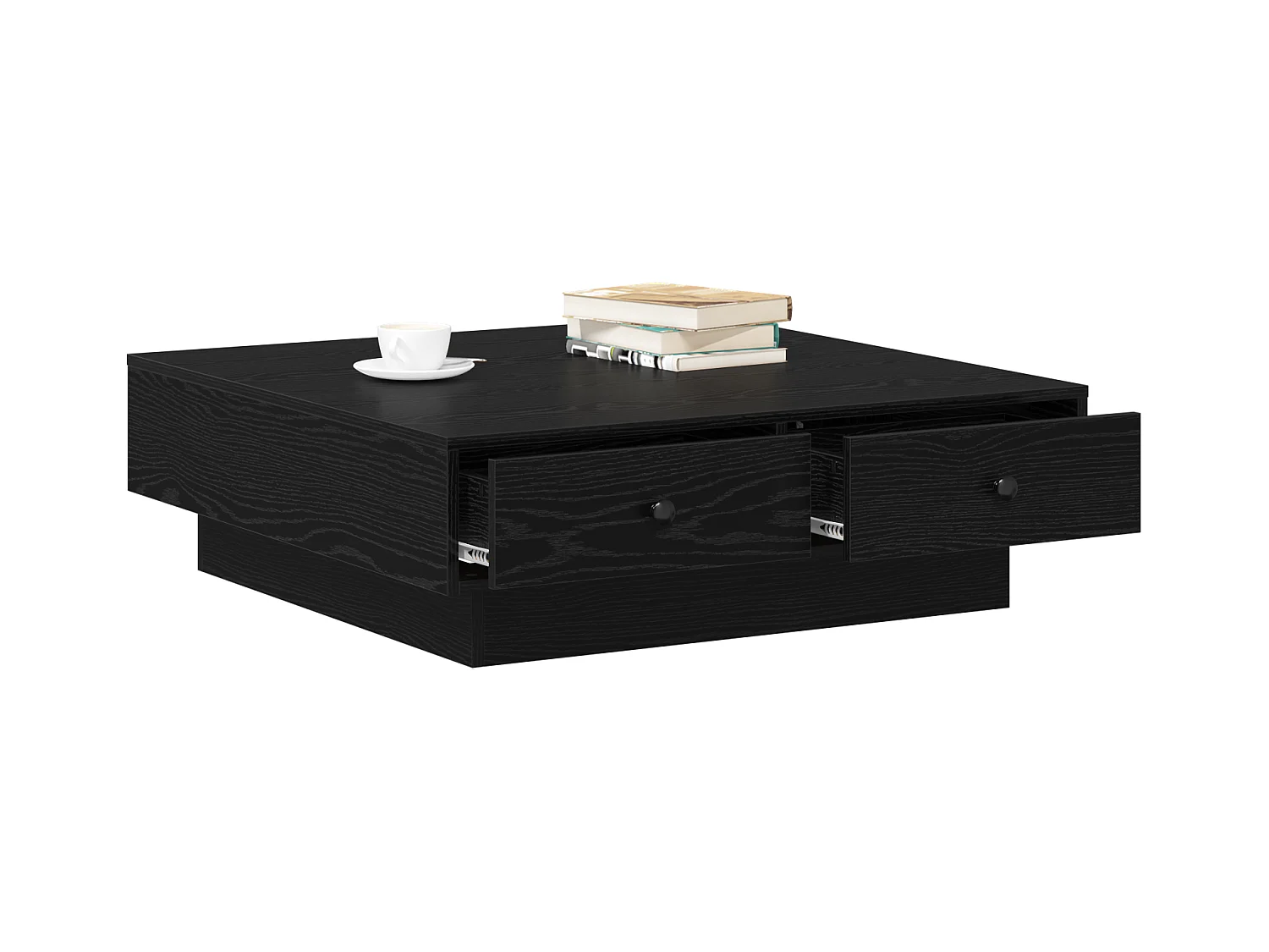 Table Basse Bois Noir Bois d'ingénierie 90 x 90 x 28 cm