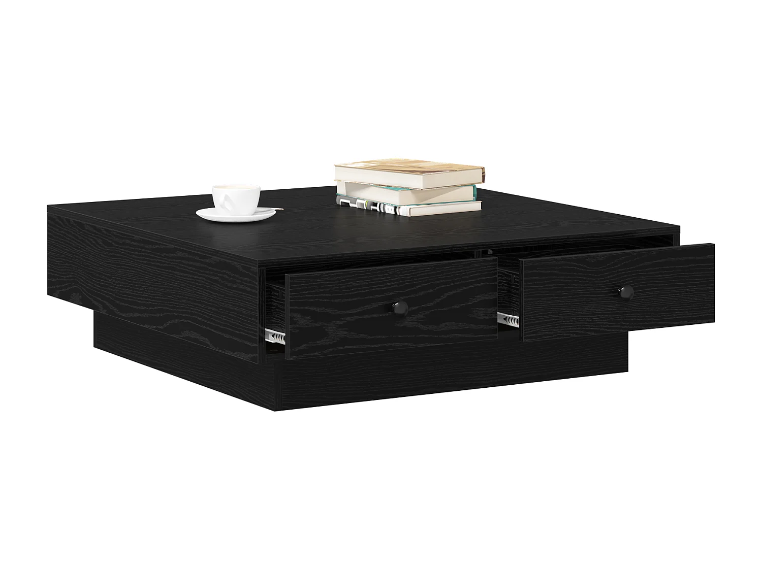 Table Basse Bois Noir Bois d'ingénierie 90 x 90 x 28 cm