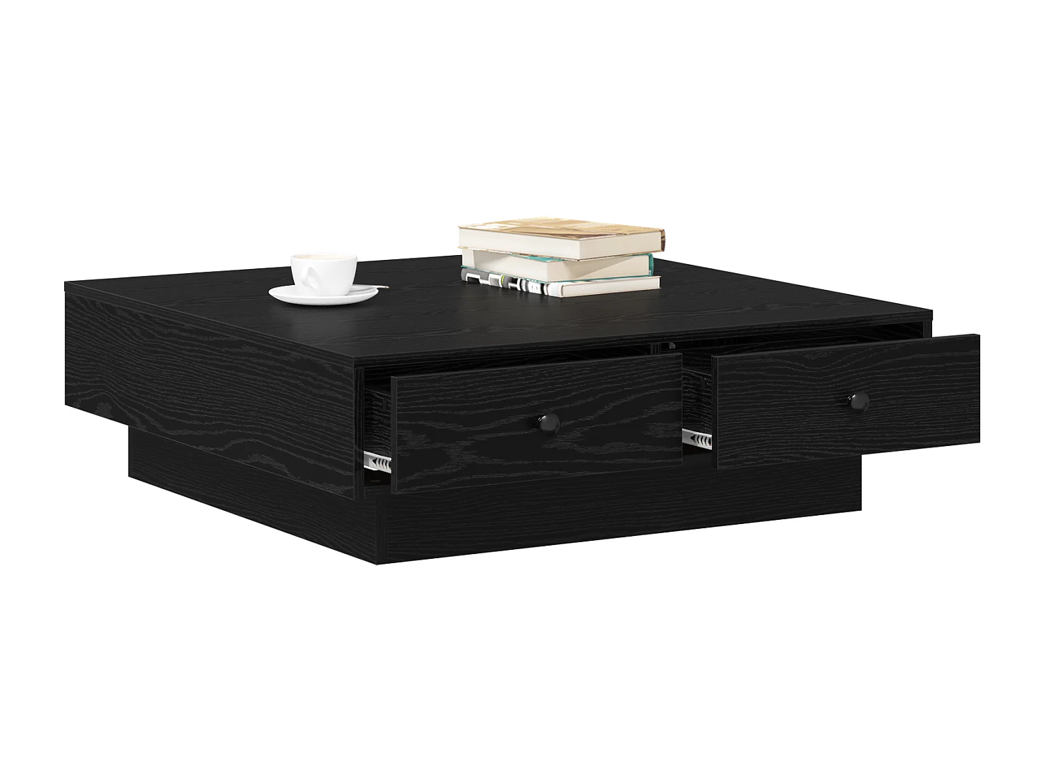 Table Basse Bois Noir Bois d'ingénierie 90 x 90 x 28 cm