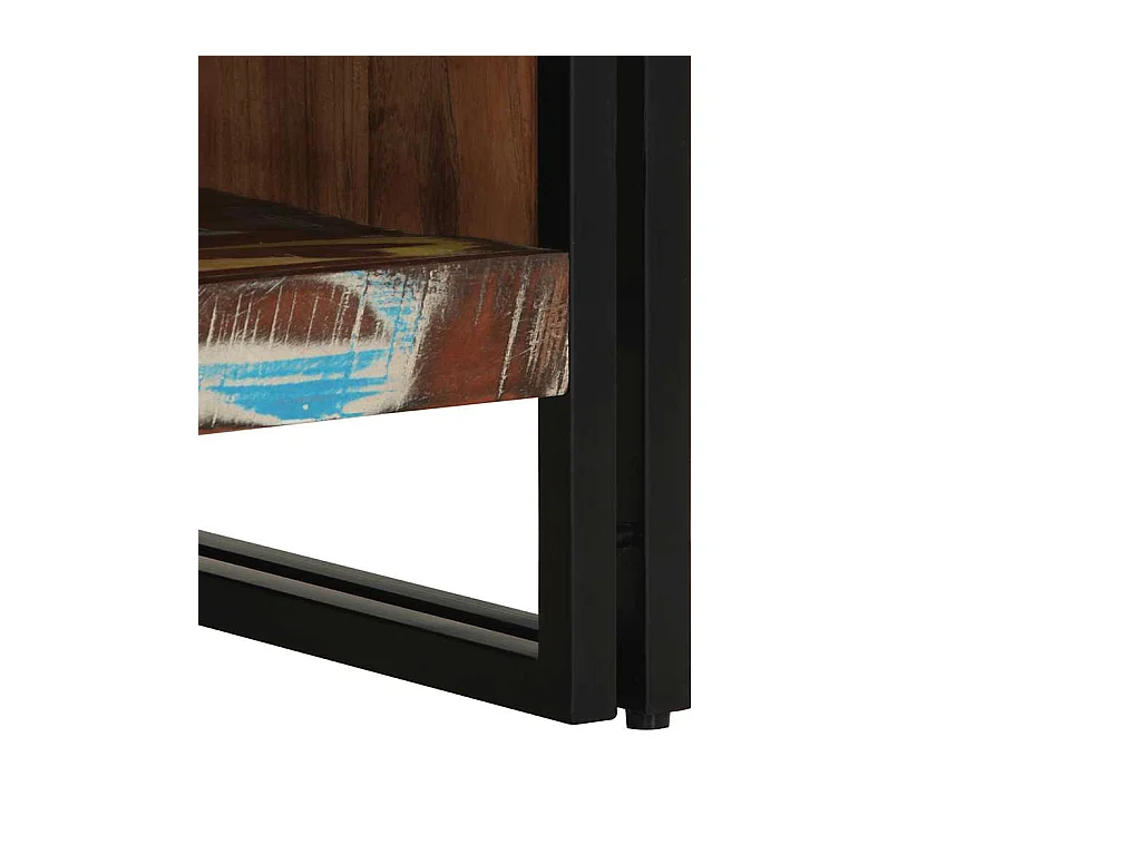 Tavolino multicolore 50x50x38 cm in legno massello di recupero