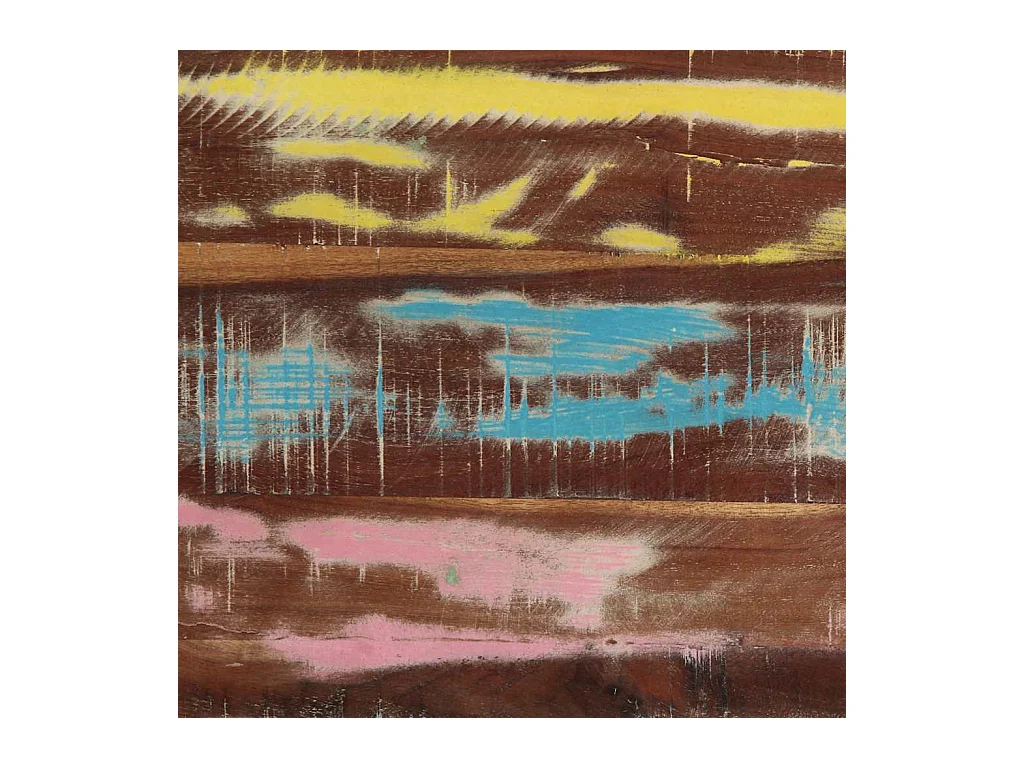 Tavolino multicolore 50x50x38 cm in legno massello di recupero