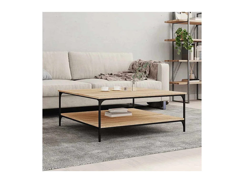 Table basse chêne sonoma 100x100x40 cm bois d'ingénierie