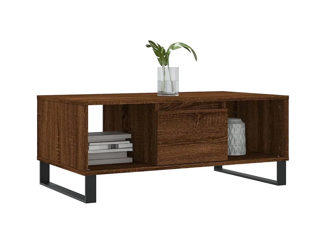 Table basse Chêne marron 90x50x36,5 cm Bois d'ingénierie