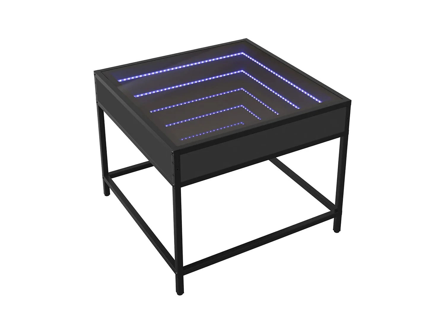 Table basse avec LED Infinity noir 50x50x41 cm