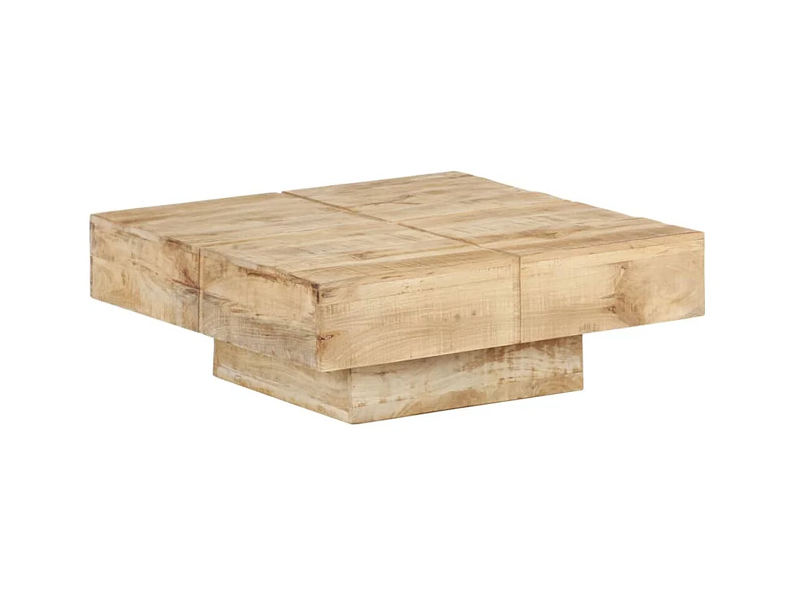 Table basse 80x80x28 cm Bois de manguier massif