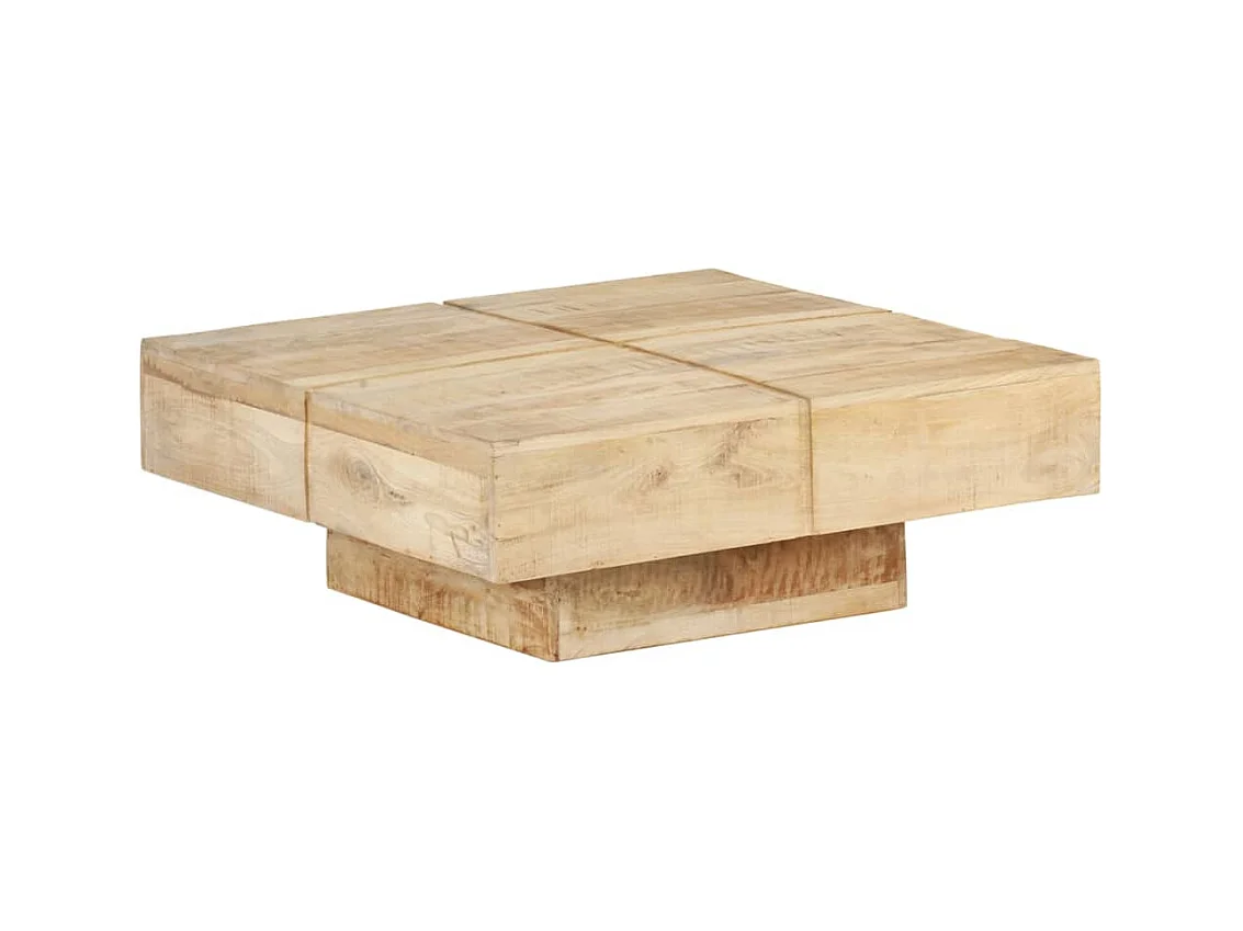 Table basse 80x80x28 cm Bois de manguier massif