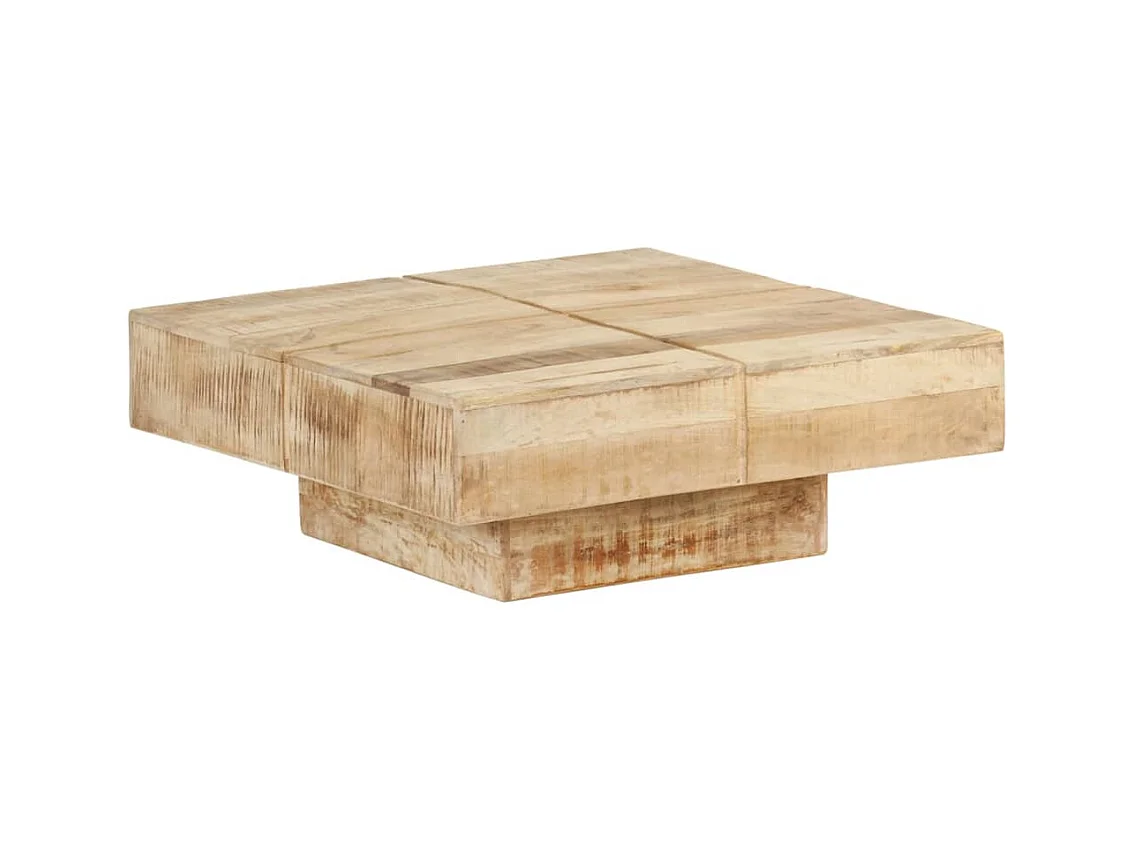 Table basse 80x80x28 cm Bois de manguier massif