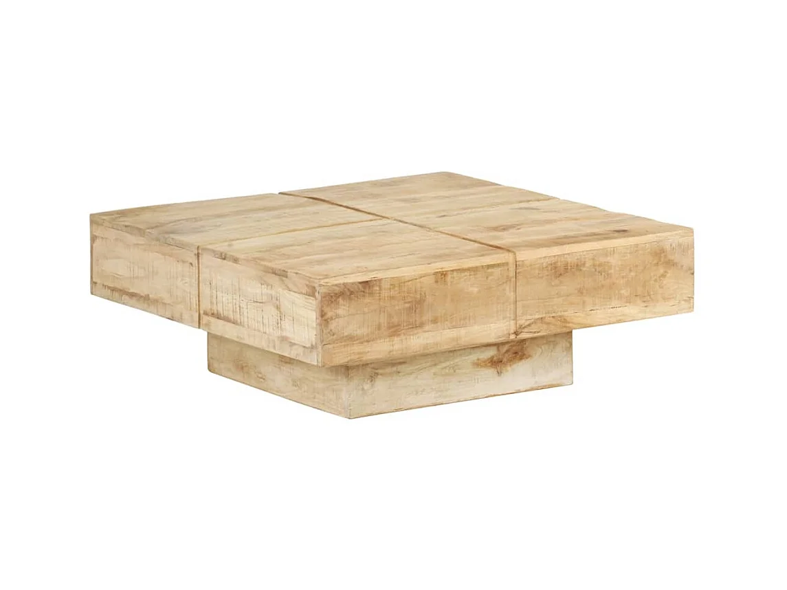 Table basse 80x80x28 cm Bois de manguier massif