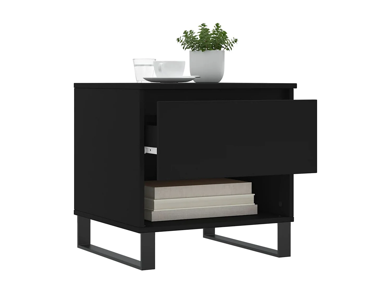 Table basse noir 50x46x50 cm bois d’ingénierie