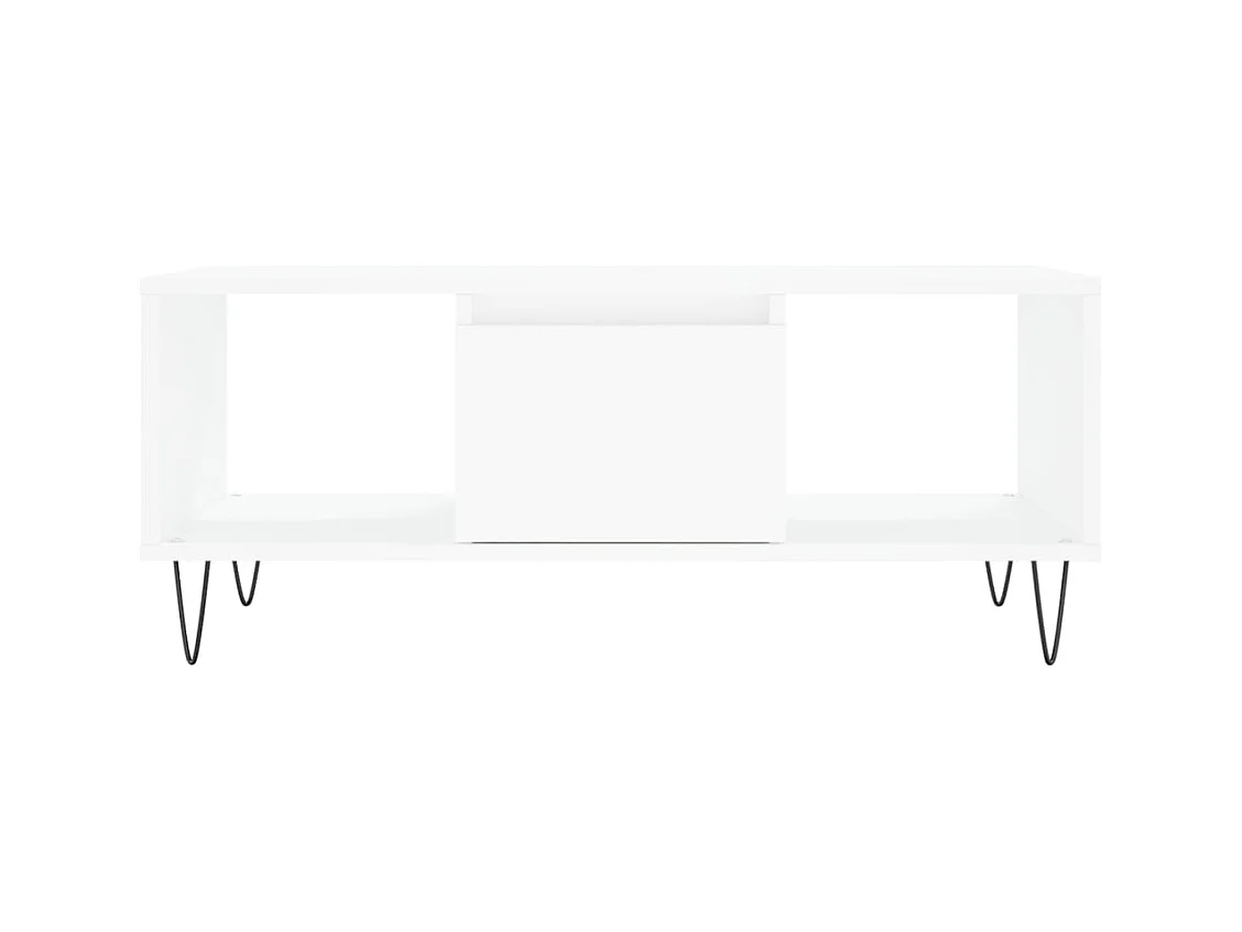 Table basse Blanc 90x50x36,5 cm Bois d'ingénierie