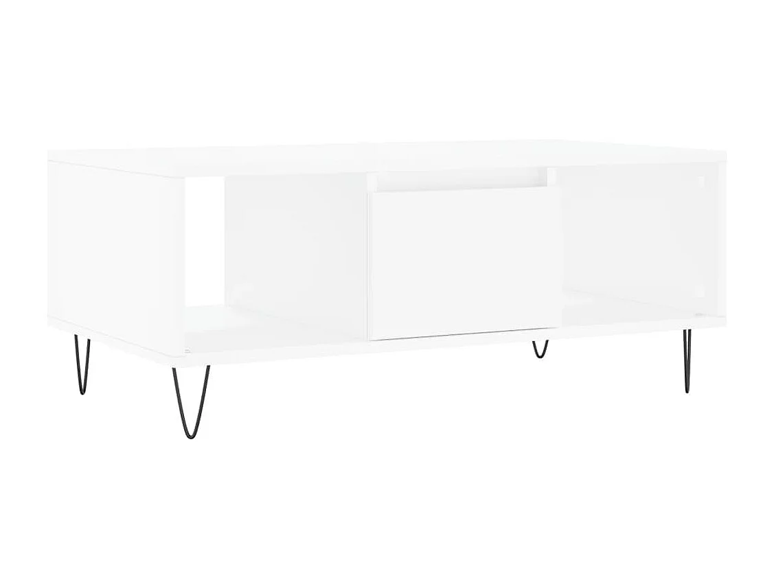 Table basse Blanc 90x50x36,5 cm Bois d'ingénierie