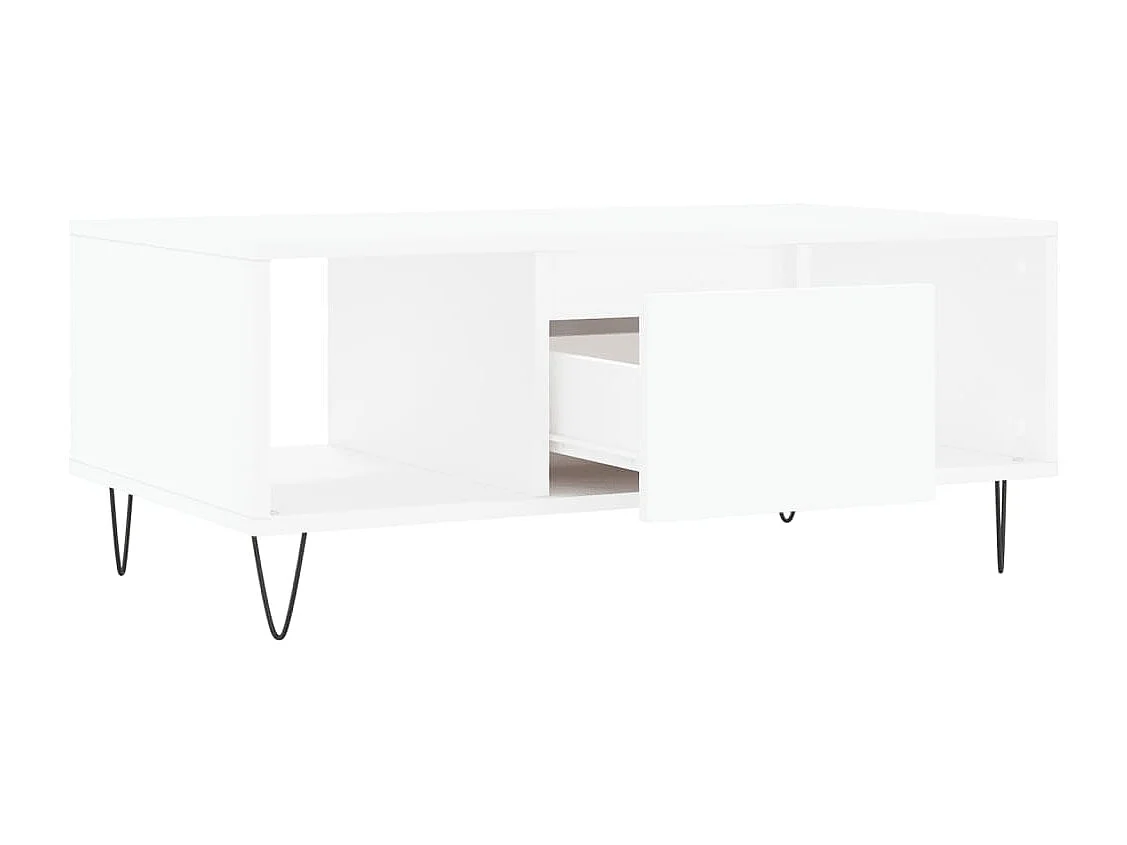 Table basse Blanc 90x50x36,5 cm Bois d'ingénierie