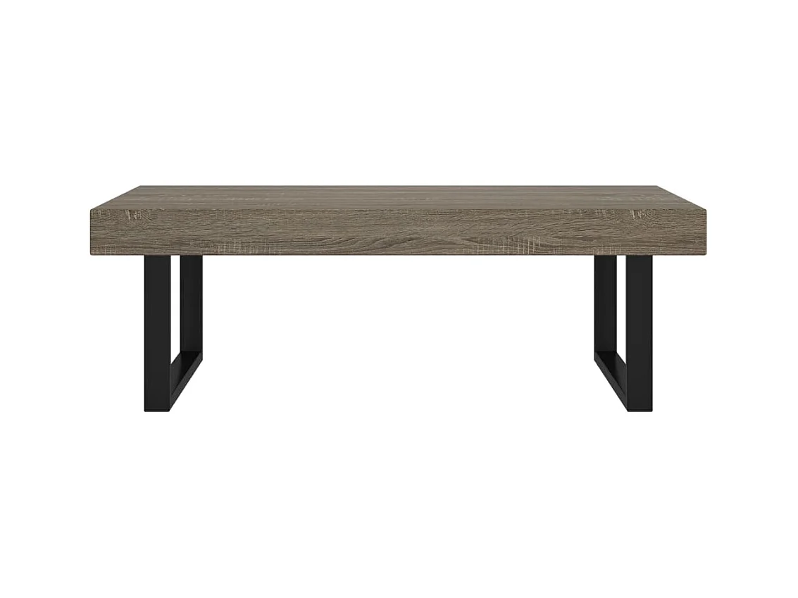 Tavolino grigio e nero 120x60x40 cm MDF e ferro