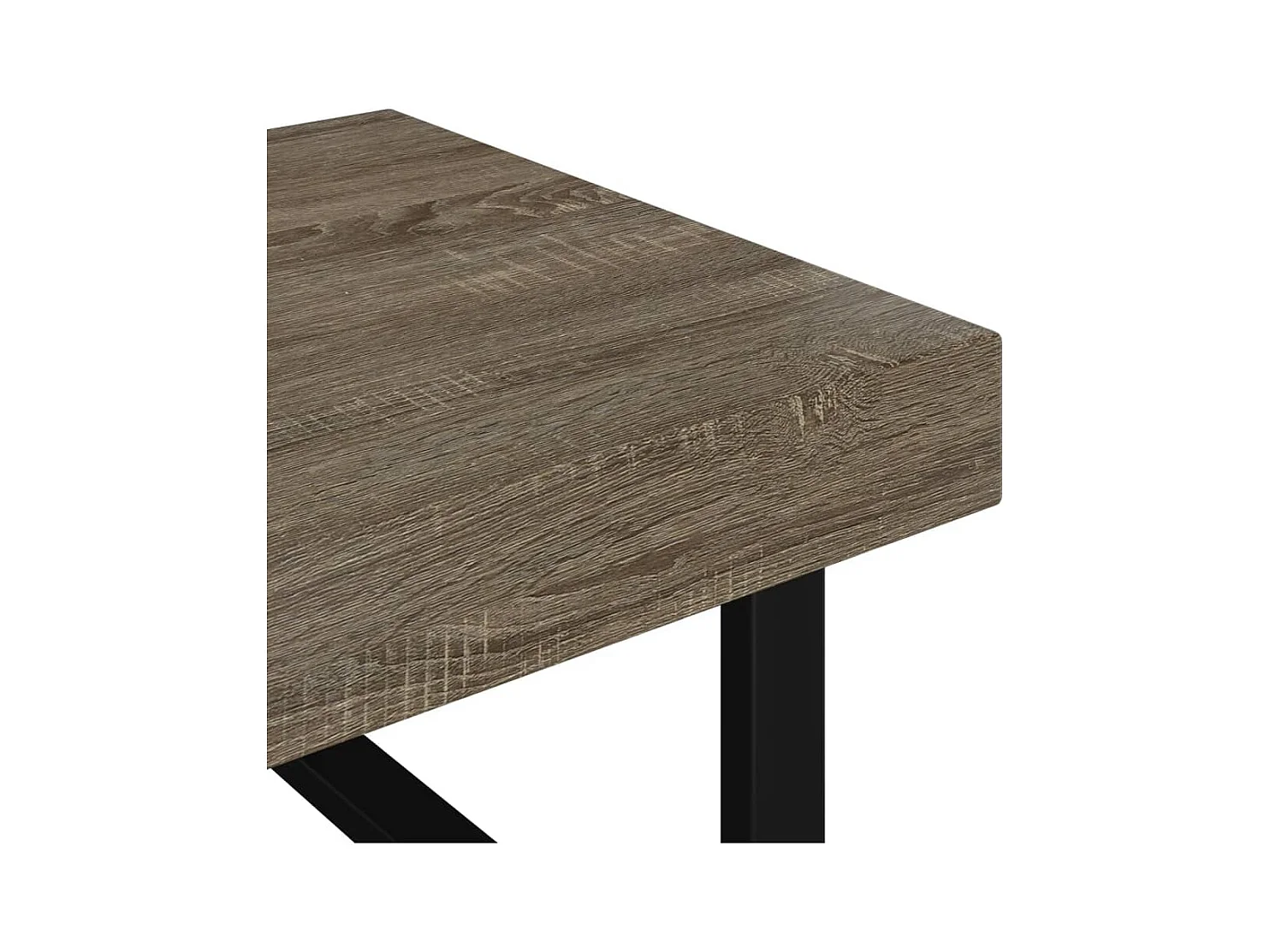 Tavolino grigio e nero 120x60x40 cm MDF e ferro