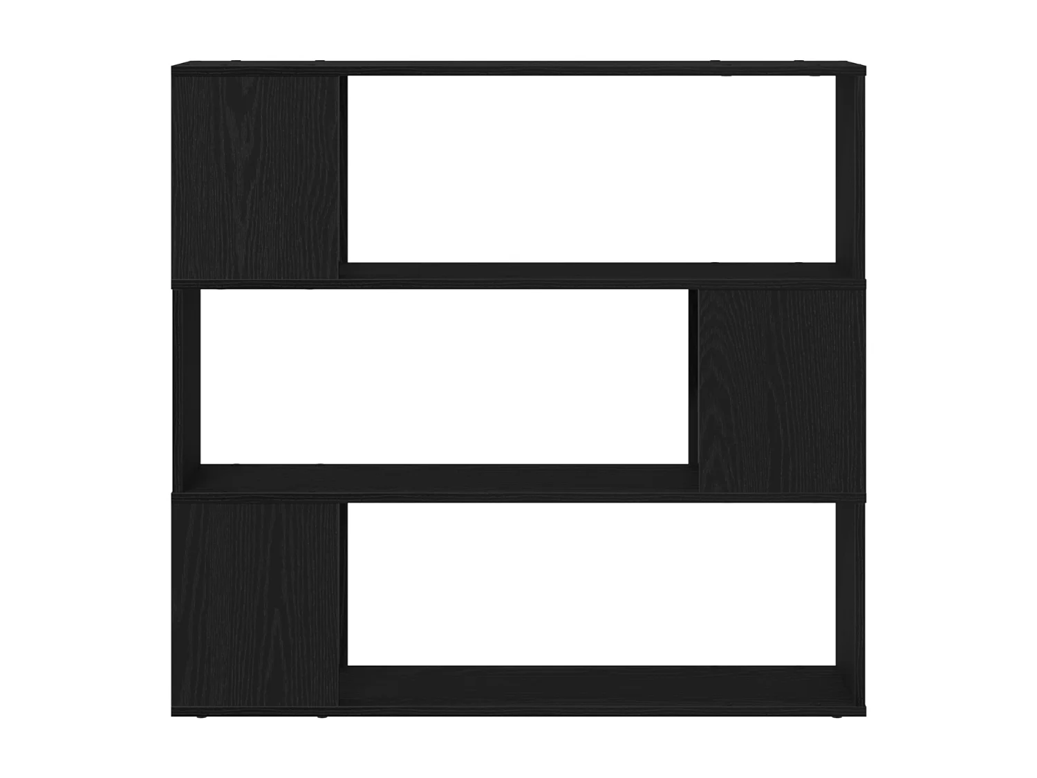 Librería en negro y roble, 100x24x94 cm, fabricada en madera de ingeniería.