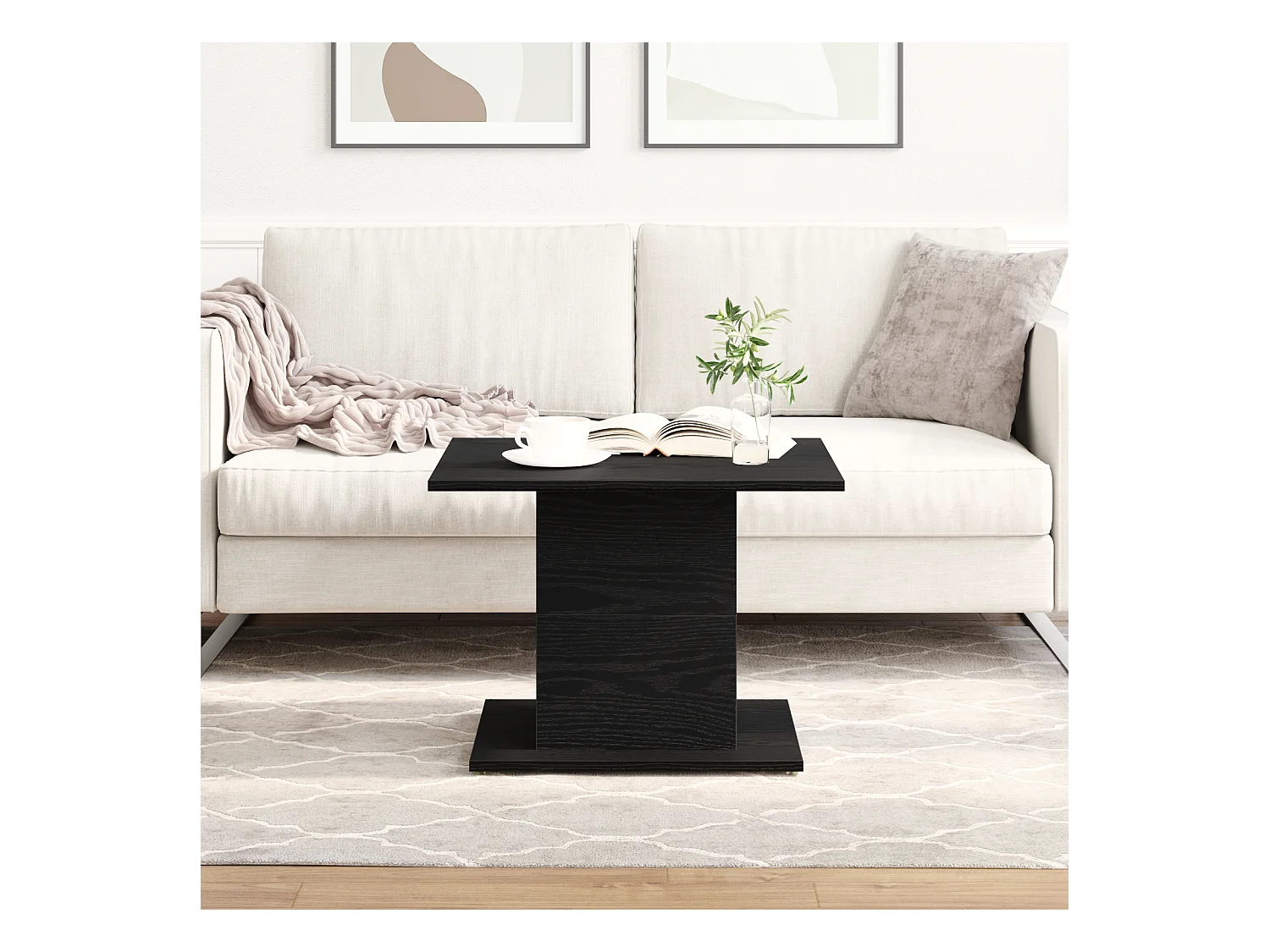 Tavolino da caffè in rovere nero 55,5x55,5x40 cm