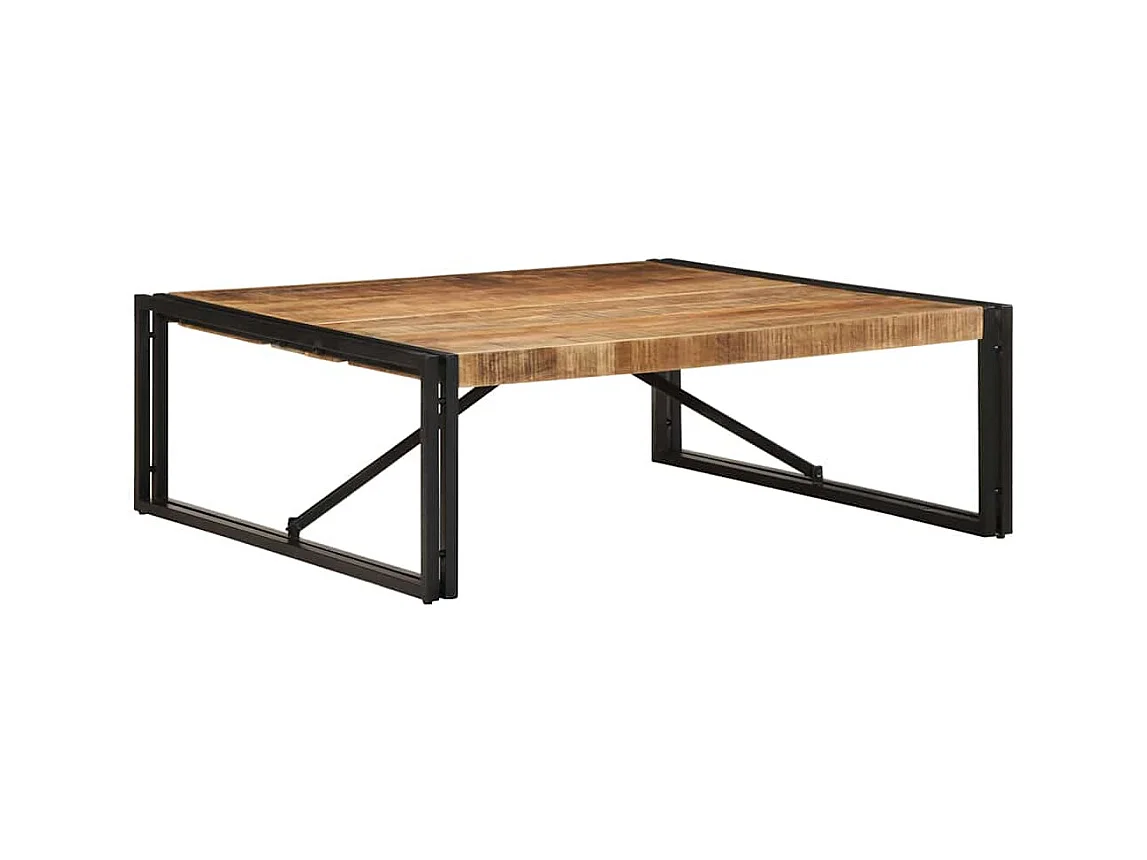 Table basse 100x100x35 cm bois de manguier massif brut