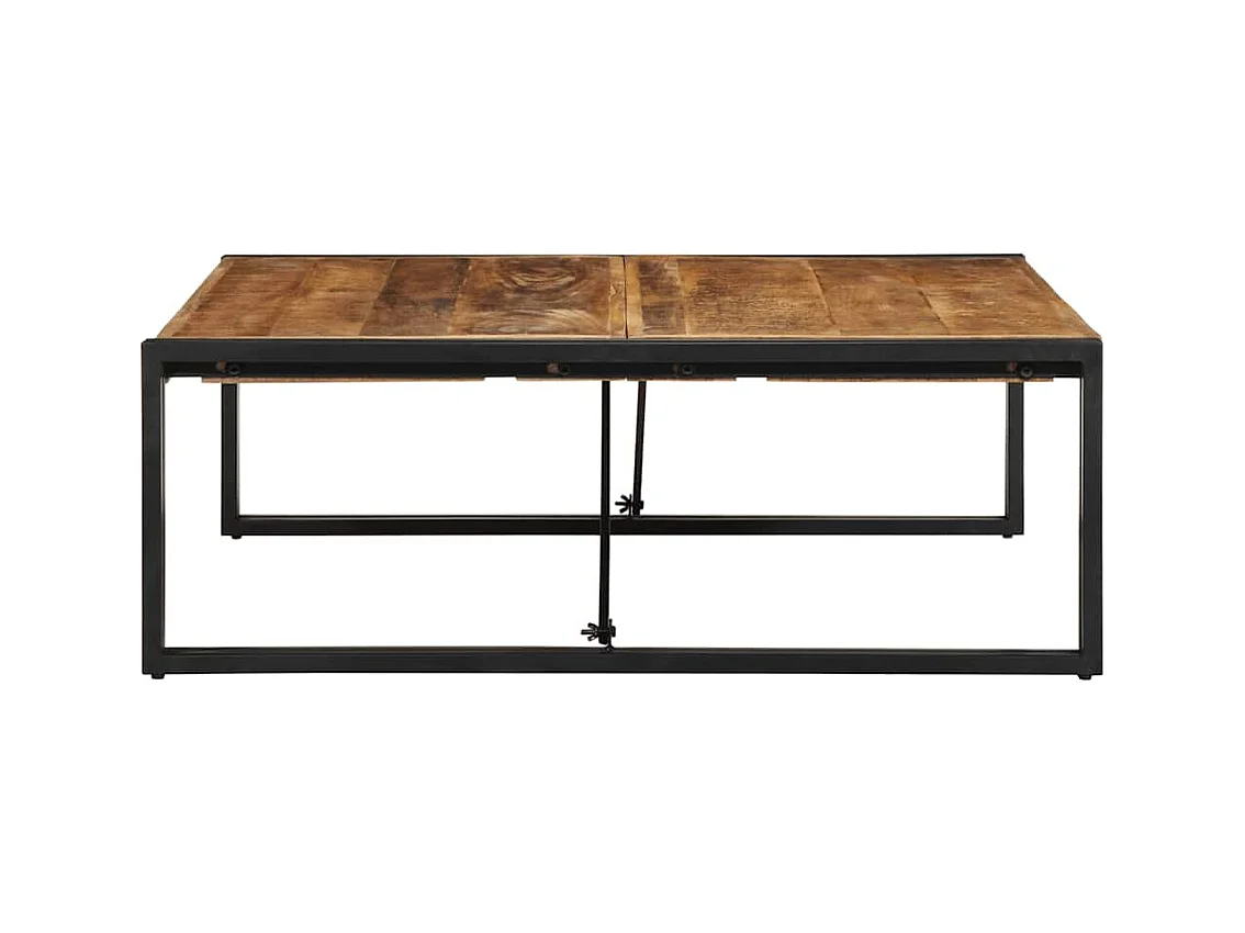 Table basse 100x100x35 cm bois de manguier massif brut