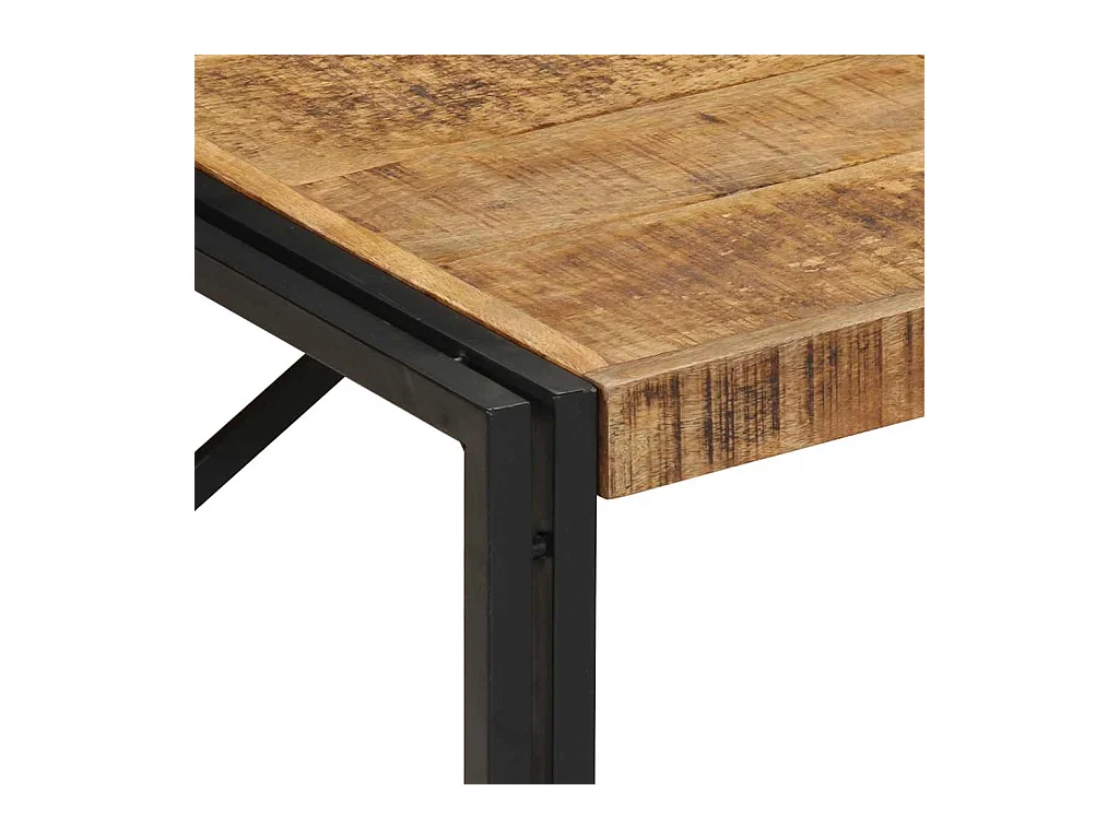 Table basse 100x100x35 cm bois de manguier massif brut