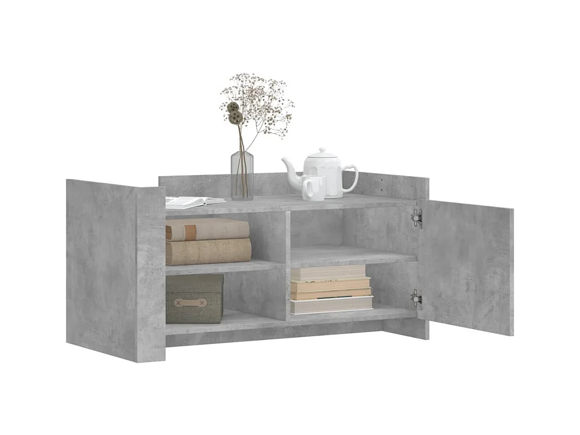 Betongrijze salontafel 100x50x50 cm bewerkt hout