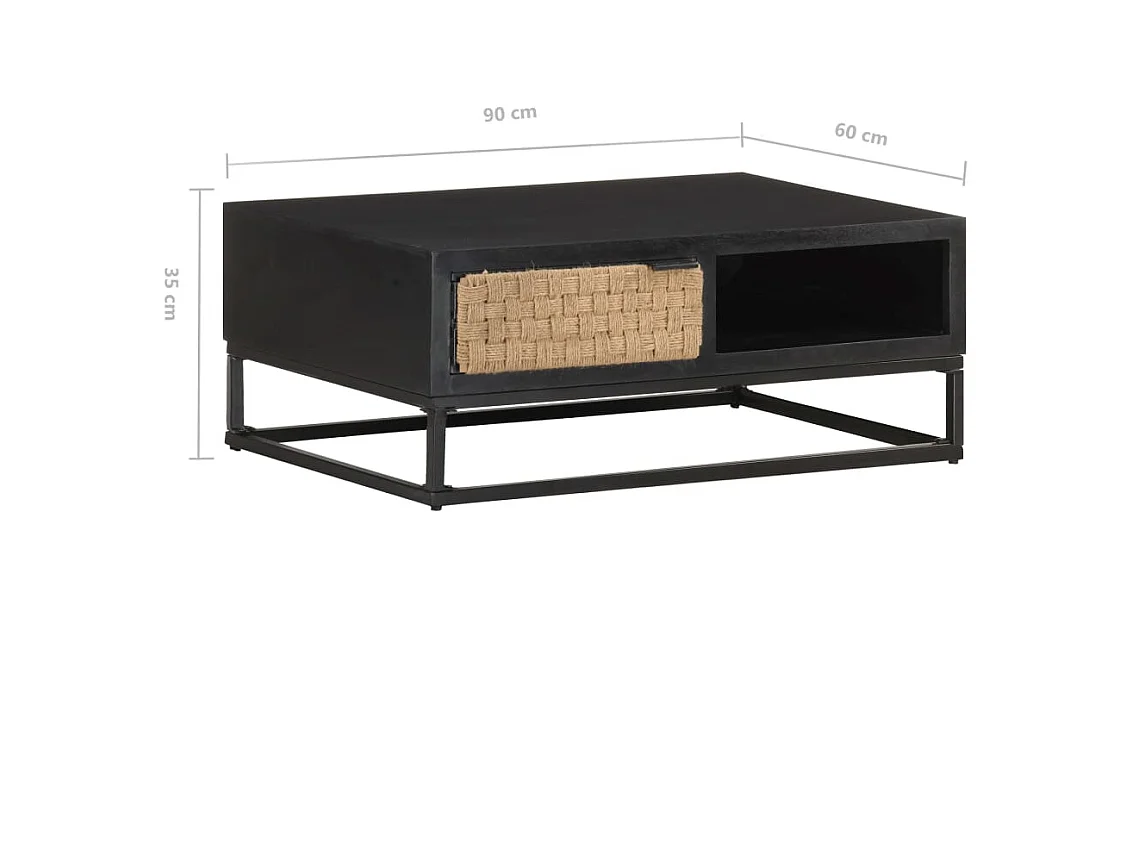 Table basse 90x60x35 cm Bois de manguier massif