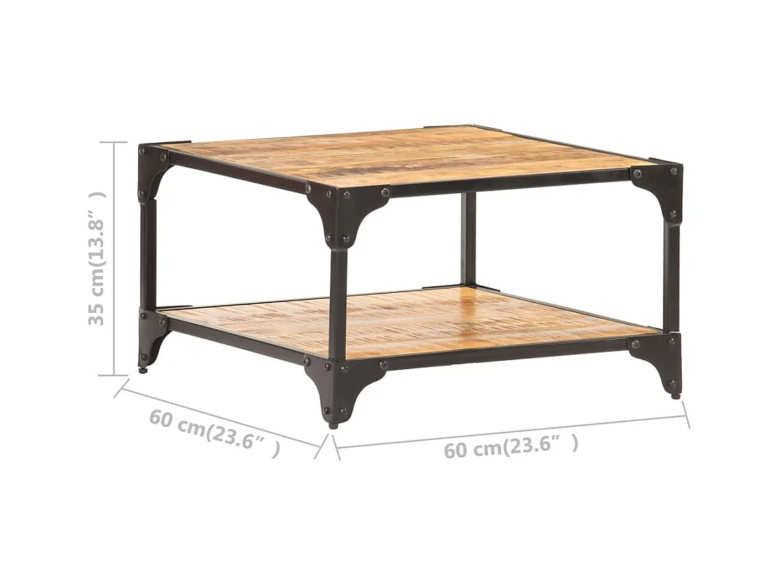 Table basse 60x60x35 cm Bois de manguier massif