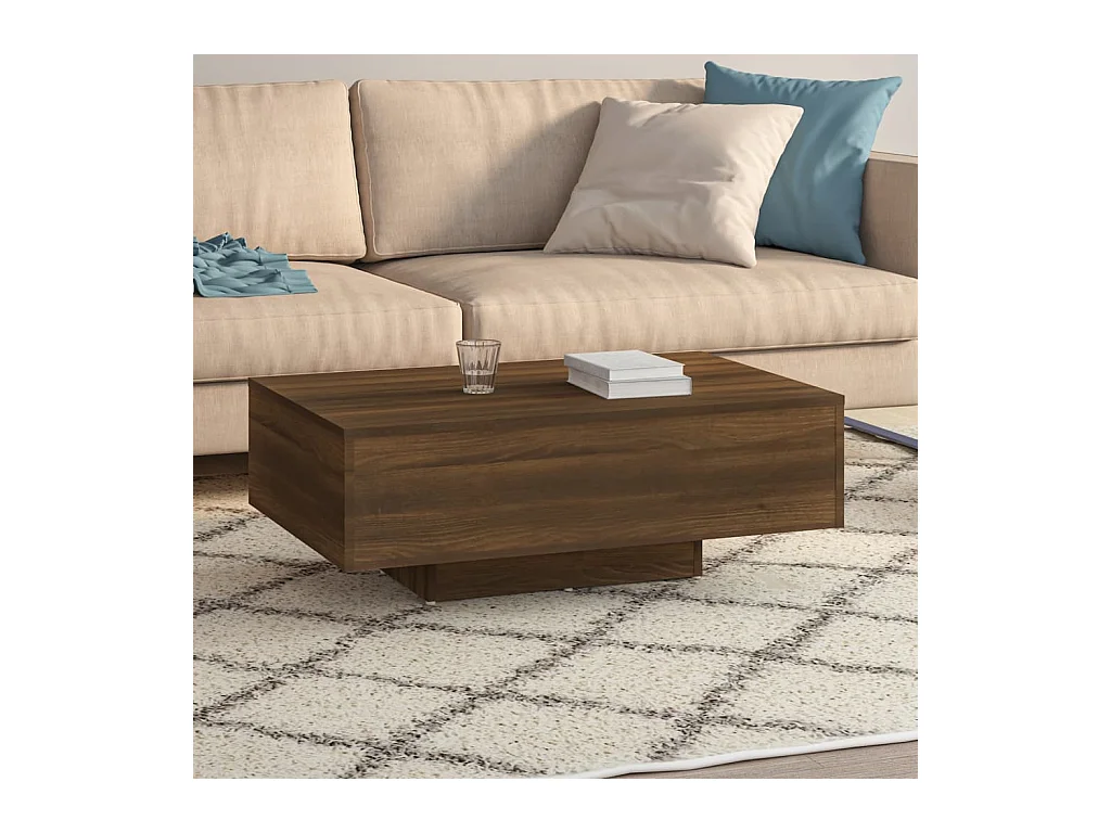 Table basse Chêne marron 85x55x31 cm Bois d'ingénierie