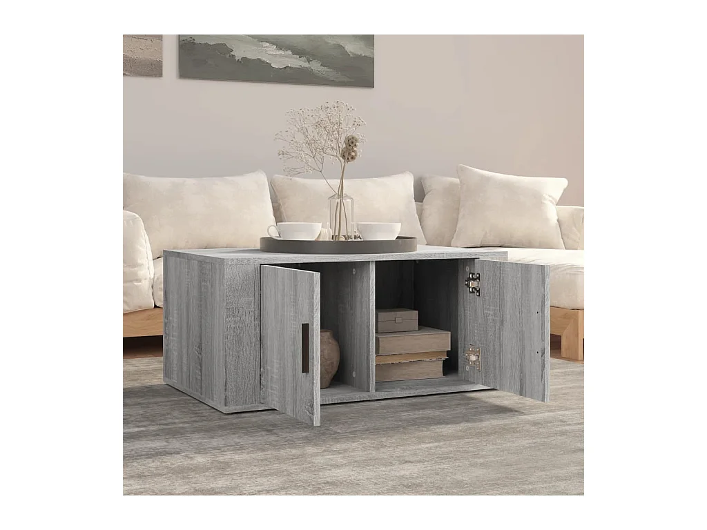 Table basse Sonoma gris 80x50x36 cm Bois d'ingénierie