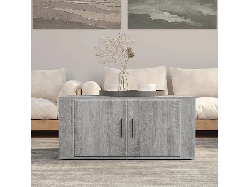 Tavolino Sonoma grigio 80x50x36 cm in legno ingegnerizzato