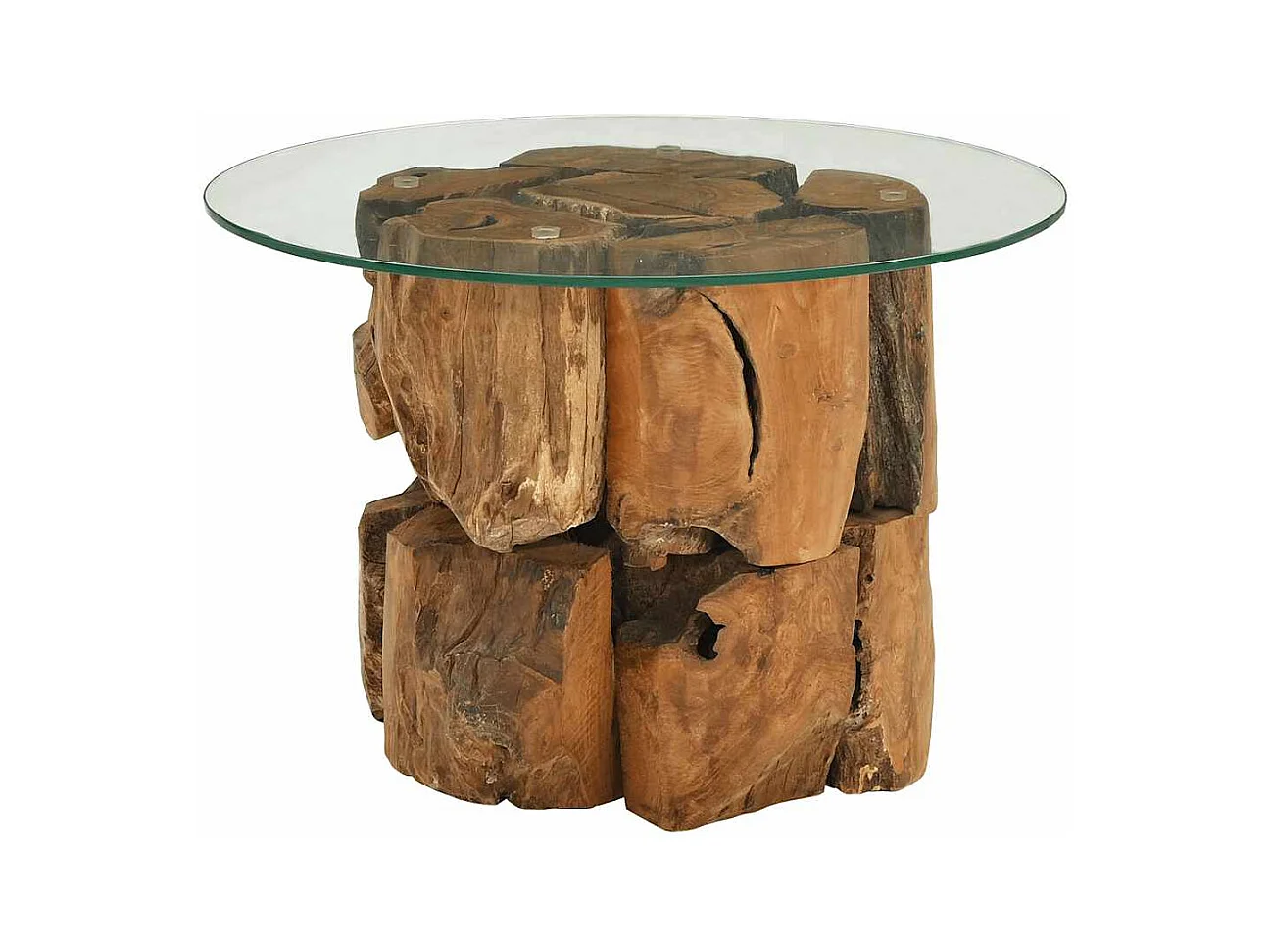 Table basse Bois flottant de teck massif 60 cm