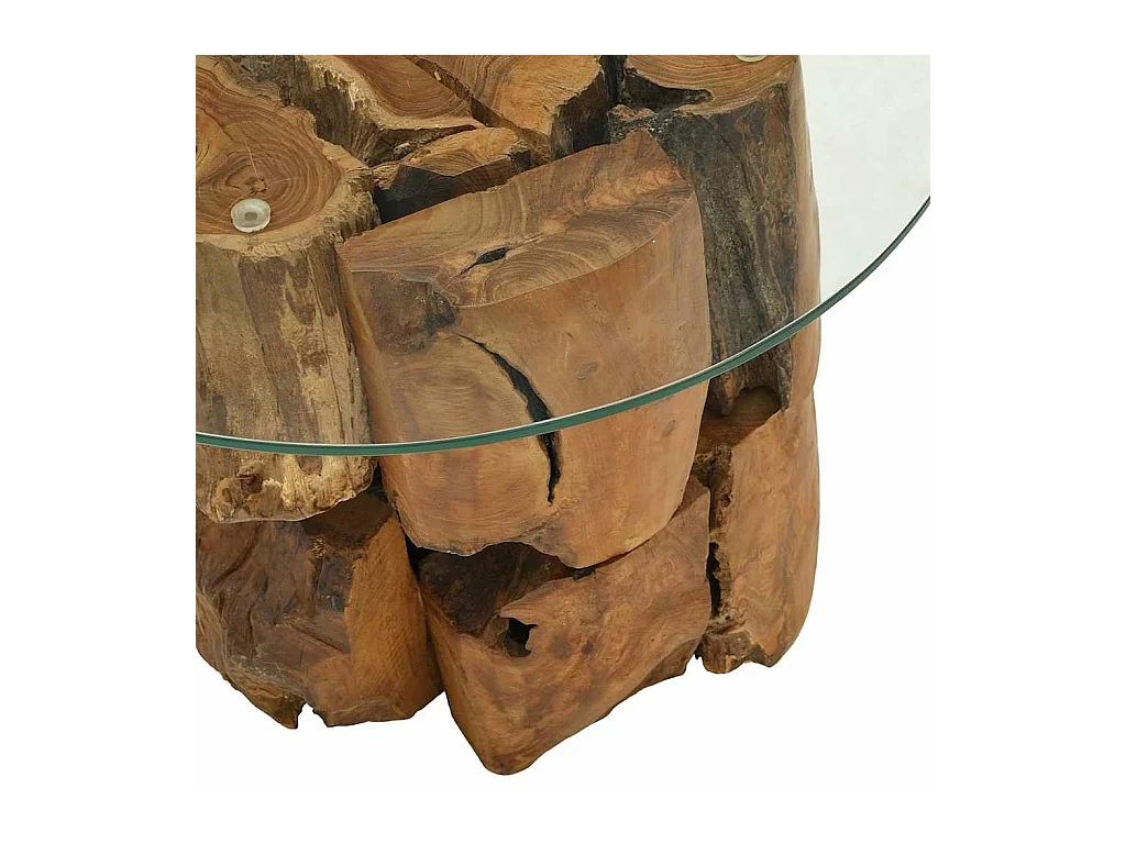 Table basse Bois flottant de teck massif 60 cm