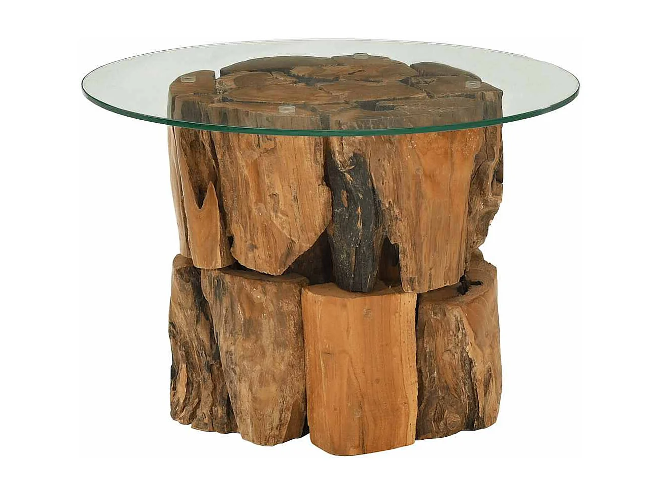 Table basse Bois flottant de teck massif 60 cm