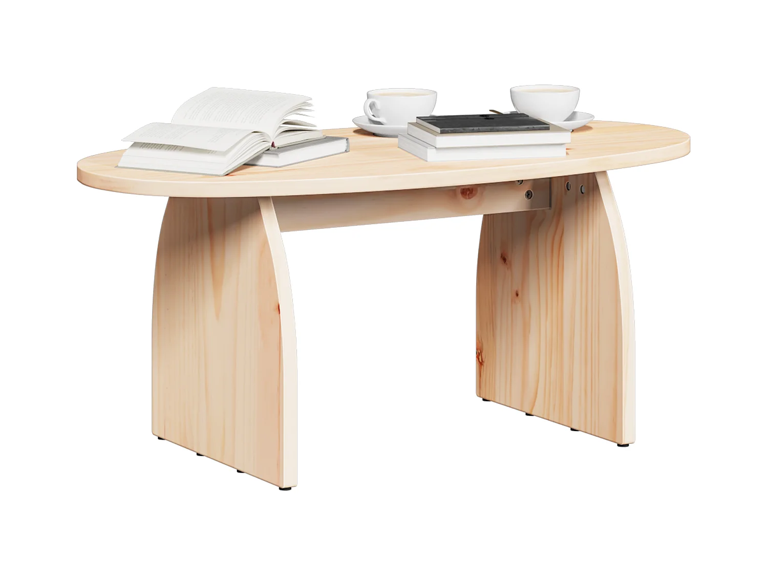 Table basse Naturel 80 x 40 x 35 cm Bois de pin massif