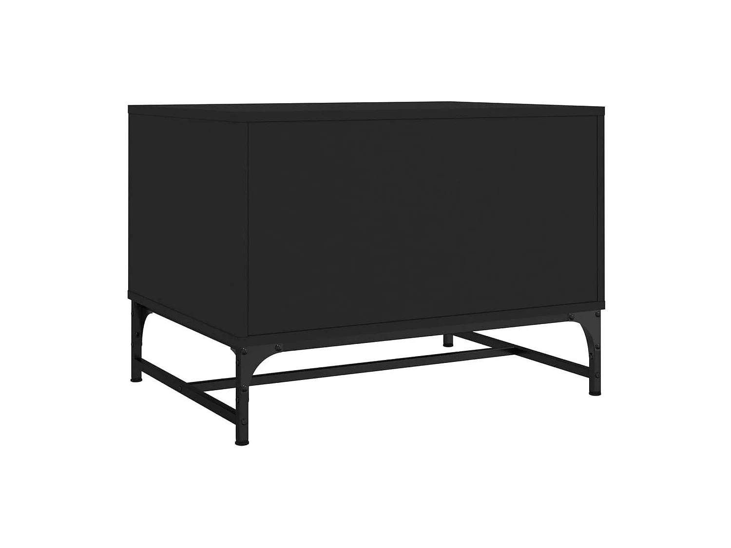 Table basse avec portes en verre noir 68,5x50x50 cm