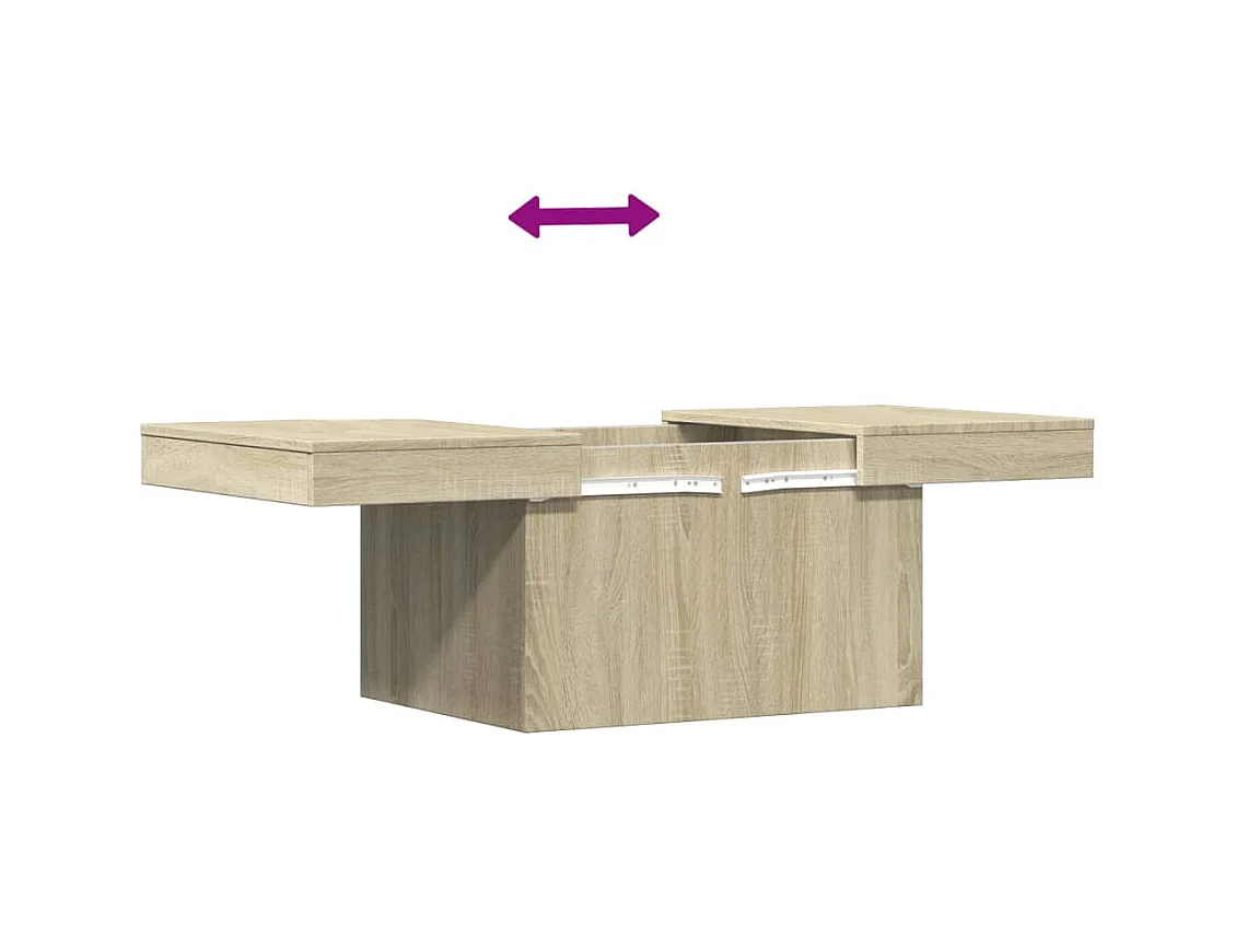 Table basse chêne sonoma 80x55x40 cm bois d'ingénierie