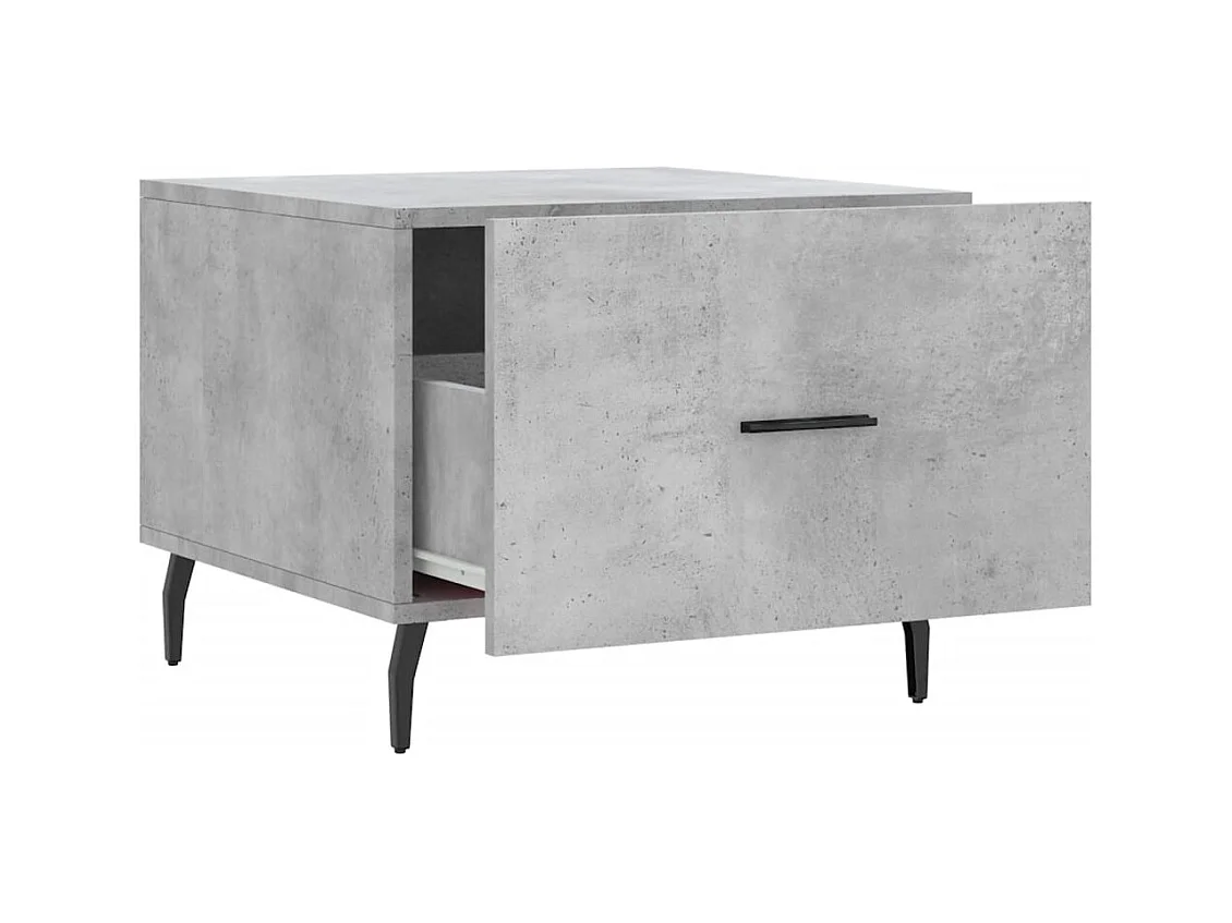 Mesa de centro gris hormigón 50x50x40 cm madera de ingeniería