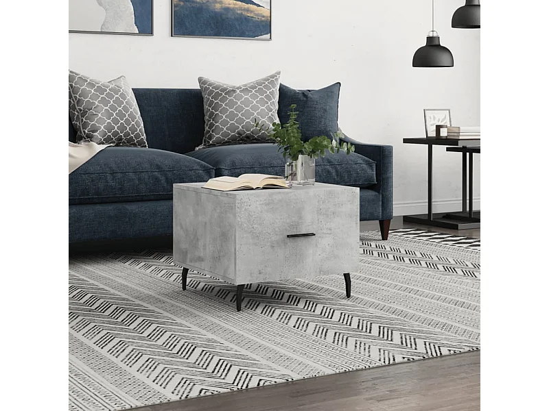 Betongrauer Couchtisch 50x50x40 cm Holzwerkstoff