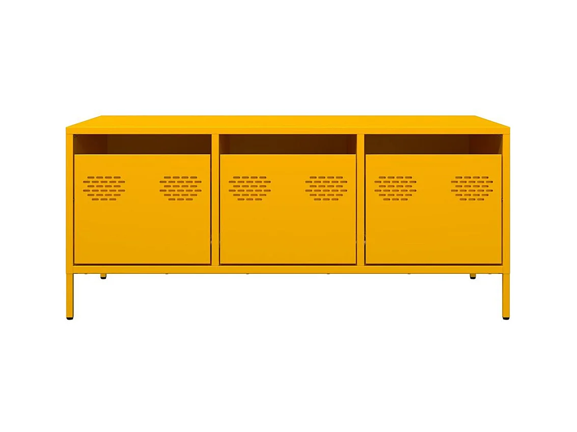 Mosterdgele salontafel 101,5x50x43,5cm koudgewalst staal