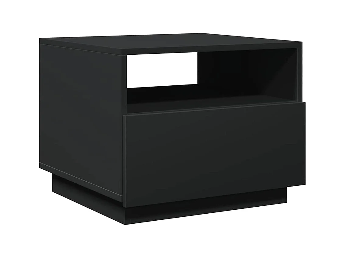 Table basse avec lumières LED noir 50x49x40 cm