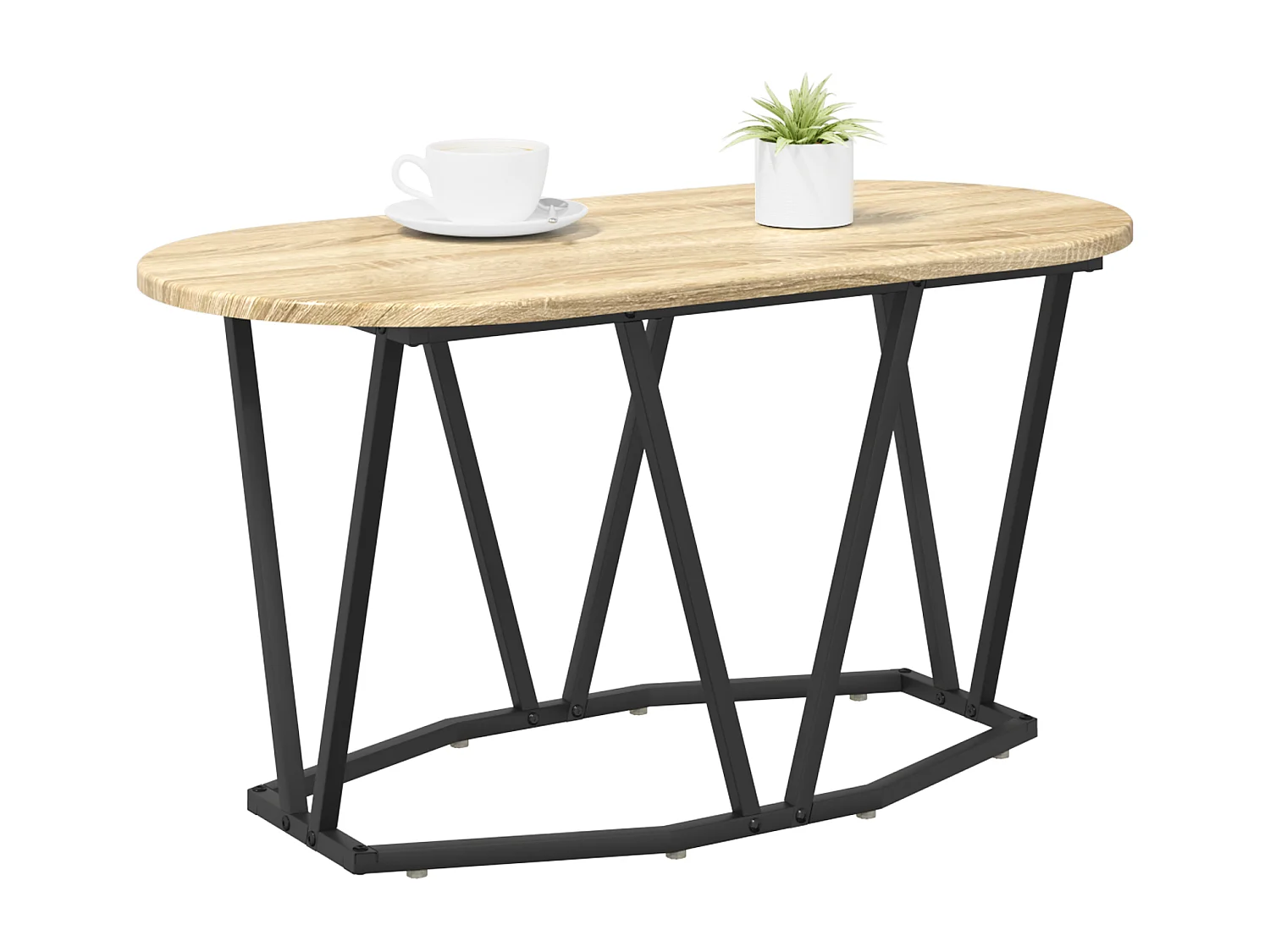 Table basse en chêne Sonoma 80x40x40,5 cm en bois d'ingénierie et métal