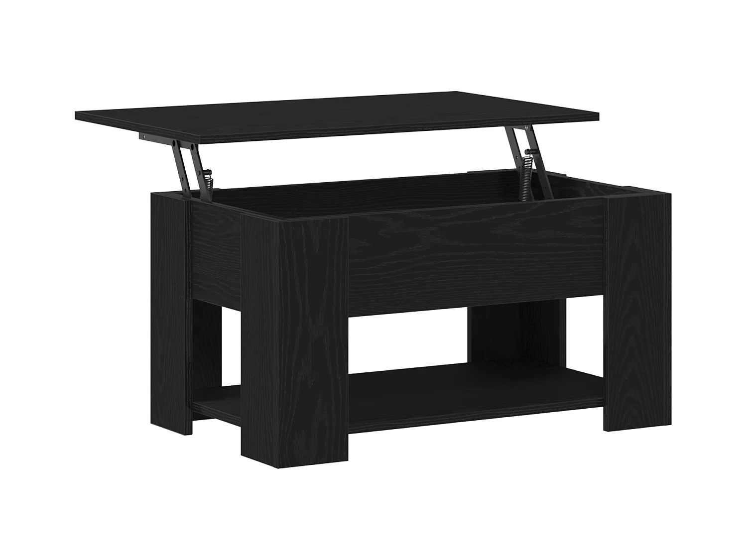 Table basse en chêne noir 79x49x41 cm en bois reconstitué