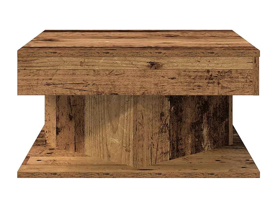 Table basse vieux bois 55x55x30 cm bois d'ingénierie