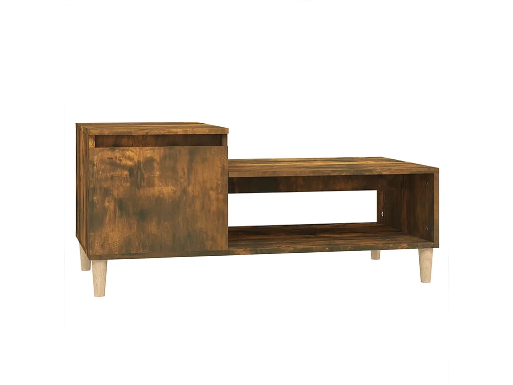 Couchtisch aus geräucherter Eiche, 100 x 50 x 45 cm, Holzwerkstoff