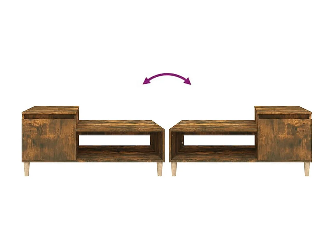 Couchtisch aus geräucherter Eiche, 100 x 50 x 45 cm, Holzwerkstoff